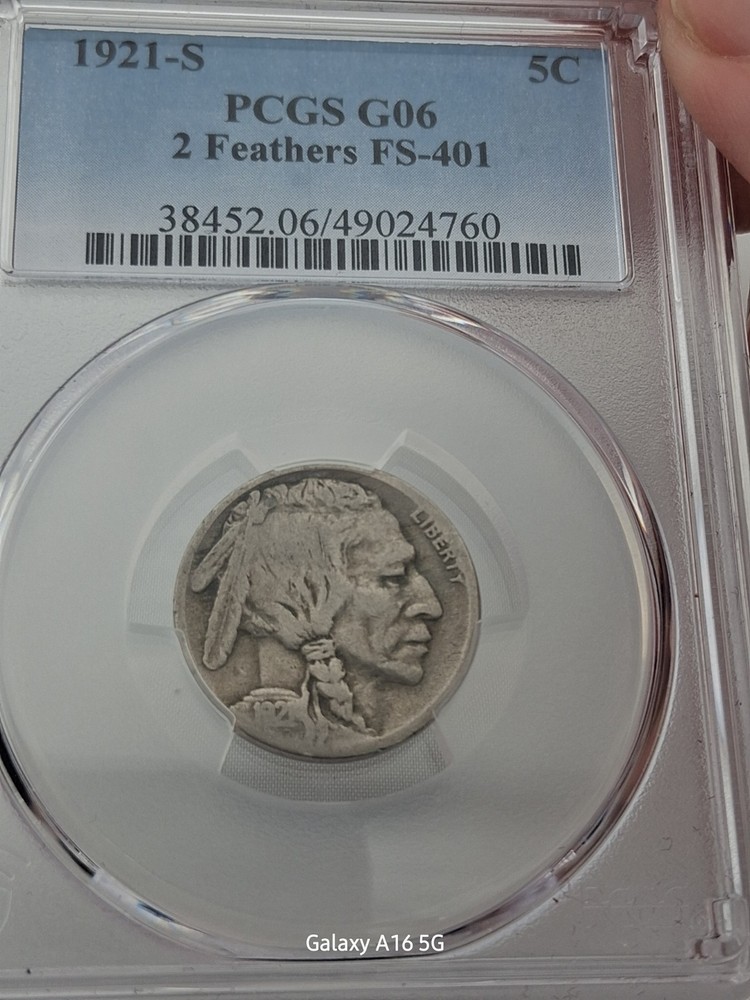 1921 S PCGS G06 2 FEATHERS FS 401