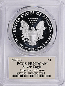 2020 S SILVER EAGLE PR70DCAM PCGS [B-9]