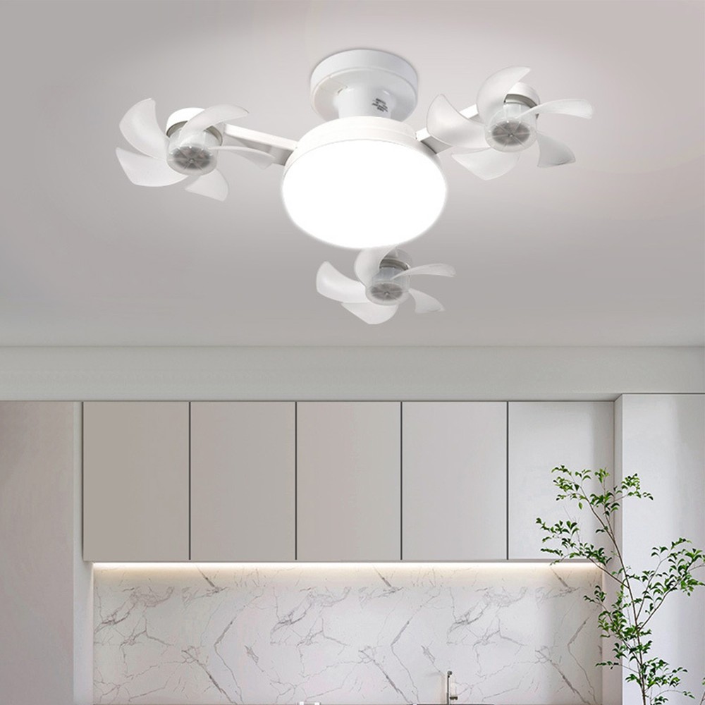 ⁺Ceiling Fan With Light And Remote E26 E27 3 Speeds 3 Colors 2 Timers Quiet