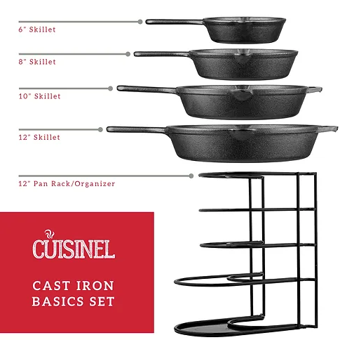 CUISINEL Chef's Basic 5 Piece Cast Iron Set CB-503 - Black