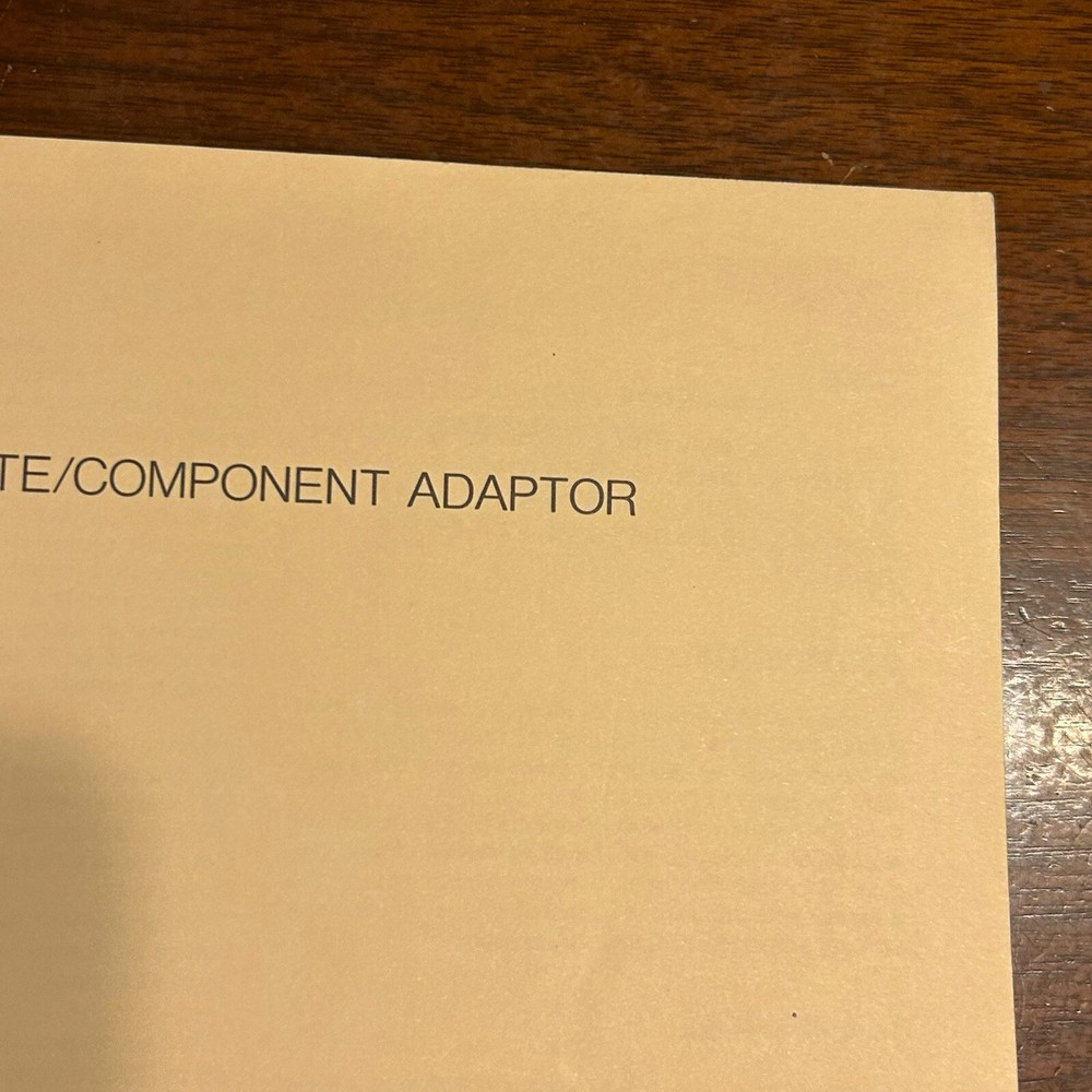 SONY VTR COMPOSITE COMPONENT ADAPTOR Operations & Maintenance Manual VA-1V 1986