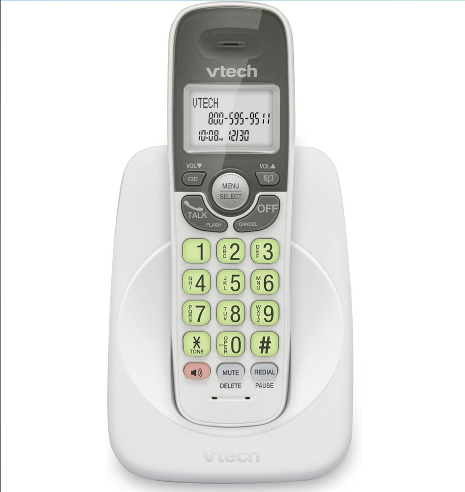 VTech VG131 DECT 6.0 Cordless Phone - Bluetooth Connection, Blue-White Display,