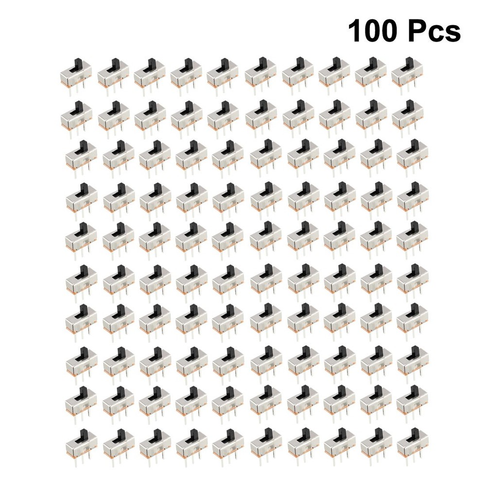 100pcs 3mm Vertical Slide Switch SPDT 1P2T 3 PCB Panel Hitch Pins