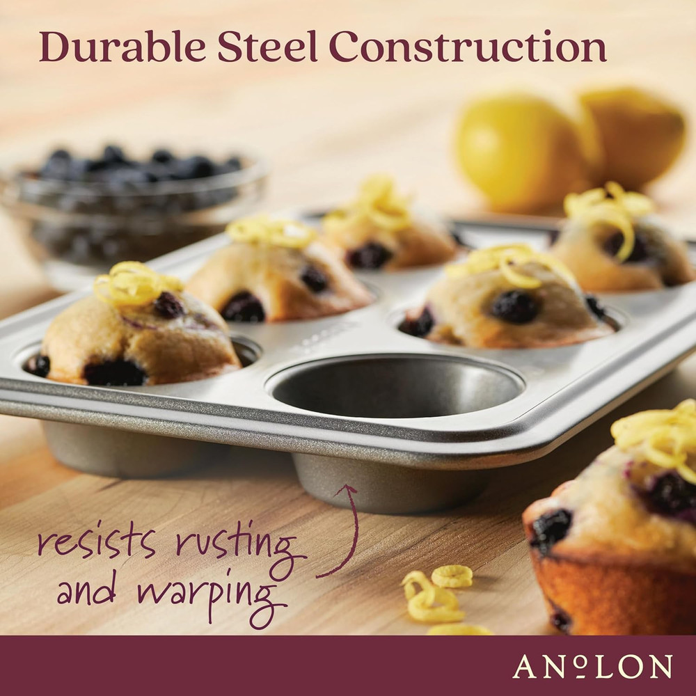 Advanced Bakeware Nonstick Baking Pans Toaster Oven Pan Set, 4 Piece - Gray