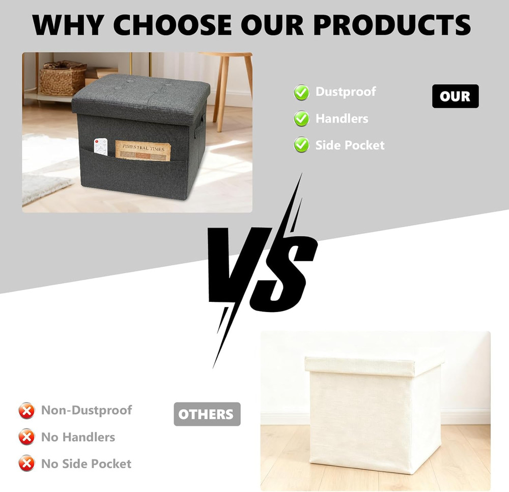 Storage Ottoman Footrest Stool Small Ottoman with Storage Foldable Ottomans Foot
