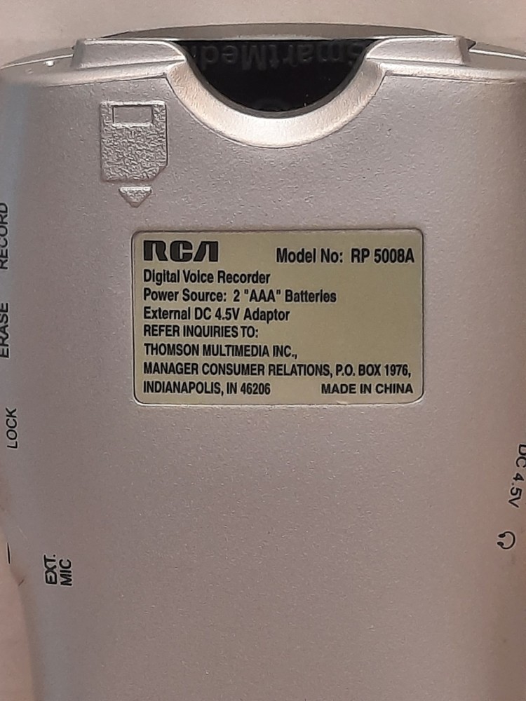 RCA Digicorder RP 5008-A Digital Voice Recorder