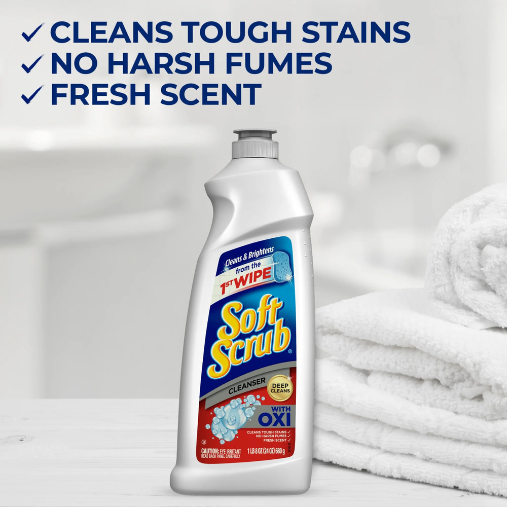 Soft Scrub Multi-Purpose Cleanser with OXI, Surface Cleaner, Deep Clean, 24 Oz
