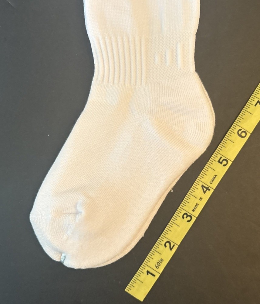 5 Pack - Kids Soccer Socks - Medium - White / Red Stripes