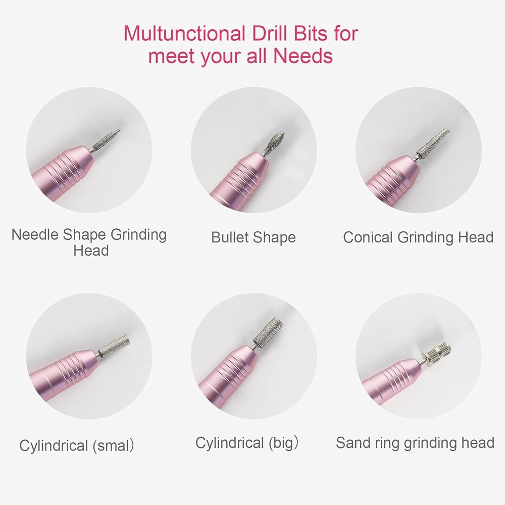 Portable Electric Nail Drill, Compact Electrical Professional Nail File Kit