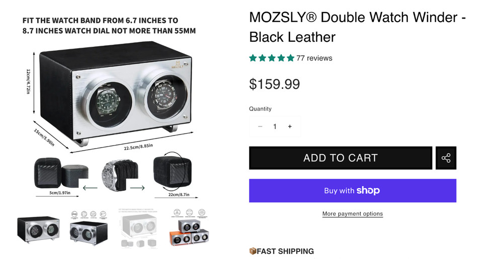 Mozsly double watch winder