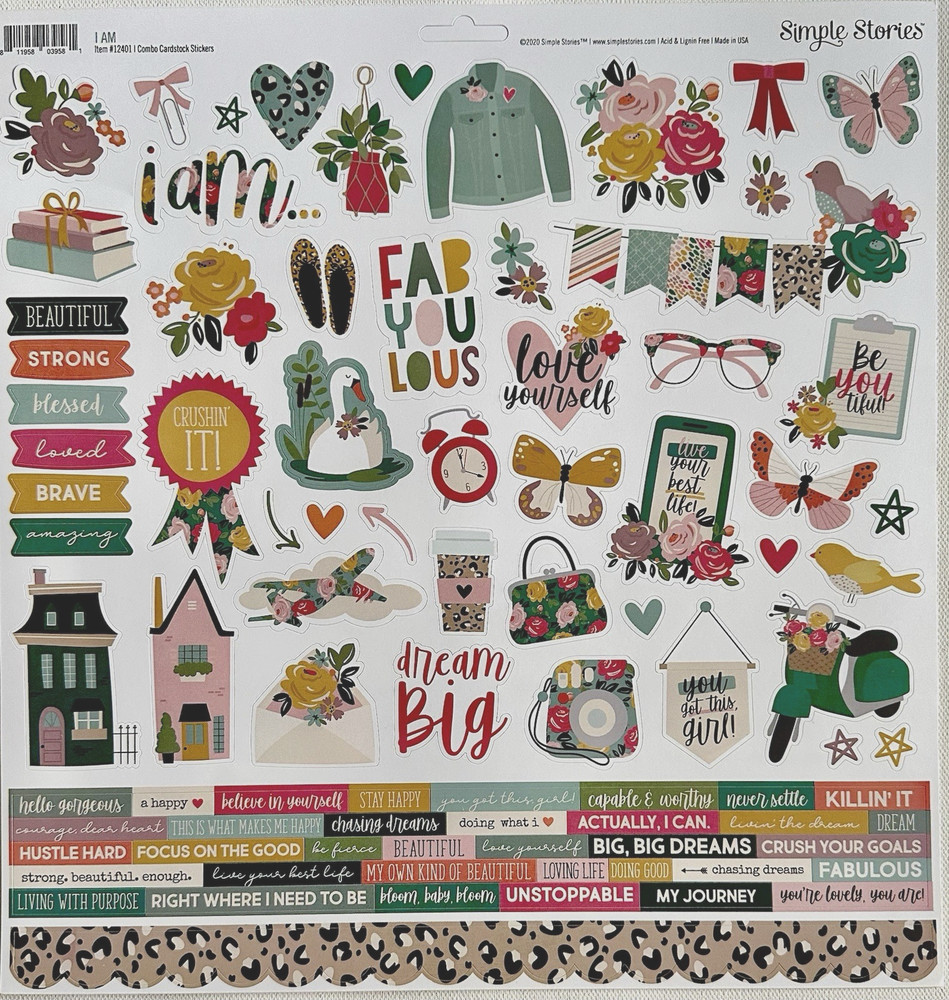 NEW SET! (B) SIMPLE STORIES STICKER SHEETS (17 sheets) Save 70%