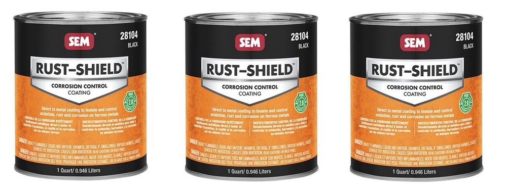 SEM 28104 Rust Shield Black Quart Corrosion Control Coating (3 Pack)