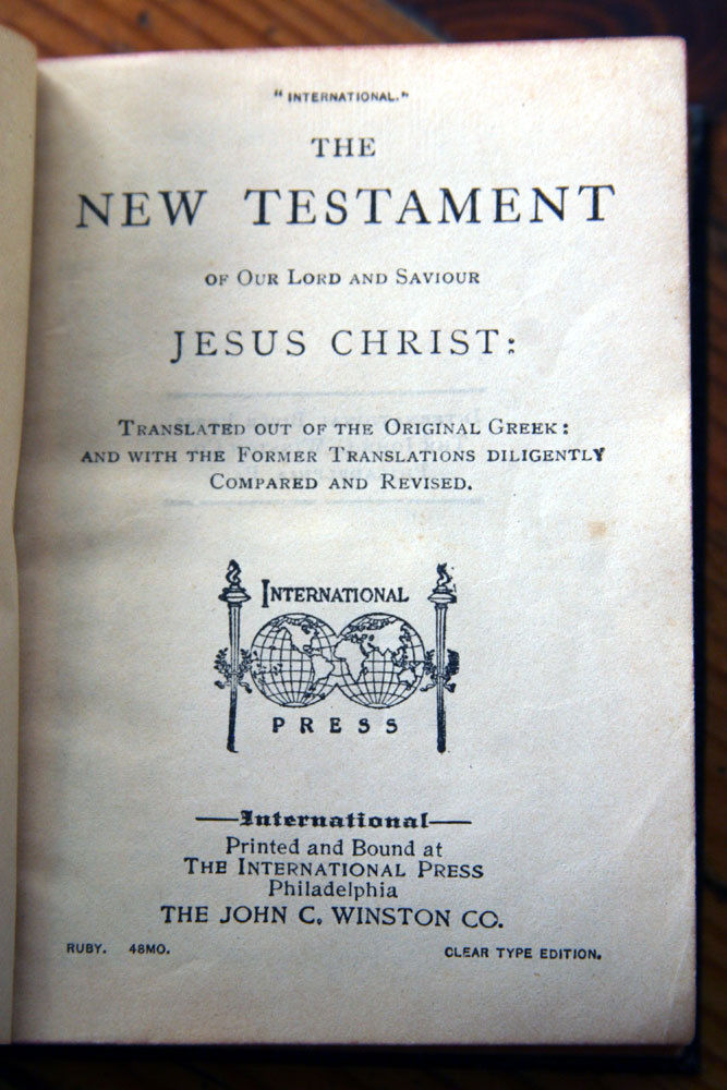 New Testament International Ed. John C. Winston Pocket Bible Clear Type Ruby