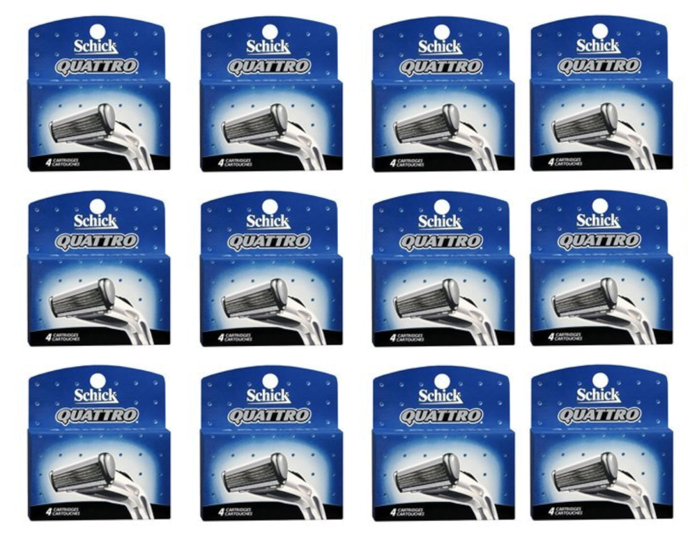 Schick Quattro for Men Razor Blade Refill Cartridges , 48 Count
