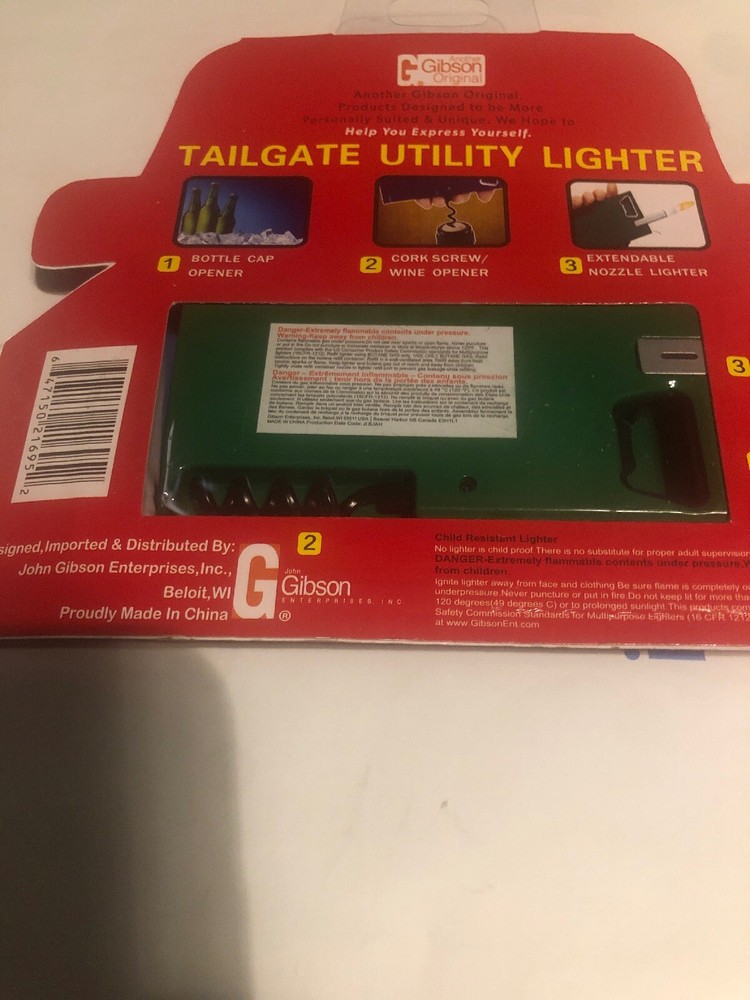 Tailgate 3-In-1 Utility Lighter, Cork Screw & Bottle Cap Opener