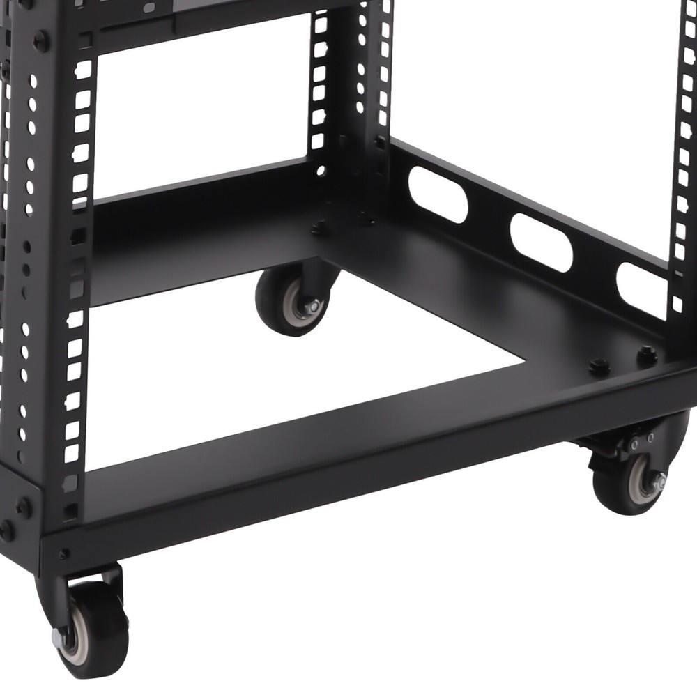 18U 4 Post Open Frame 18.5" Network Server Rack on Caters Adjustable Partition