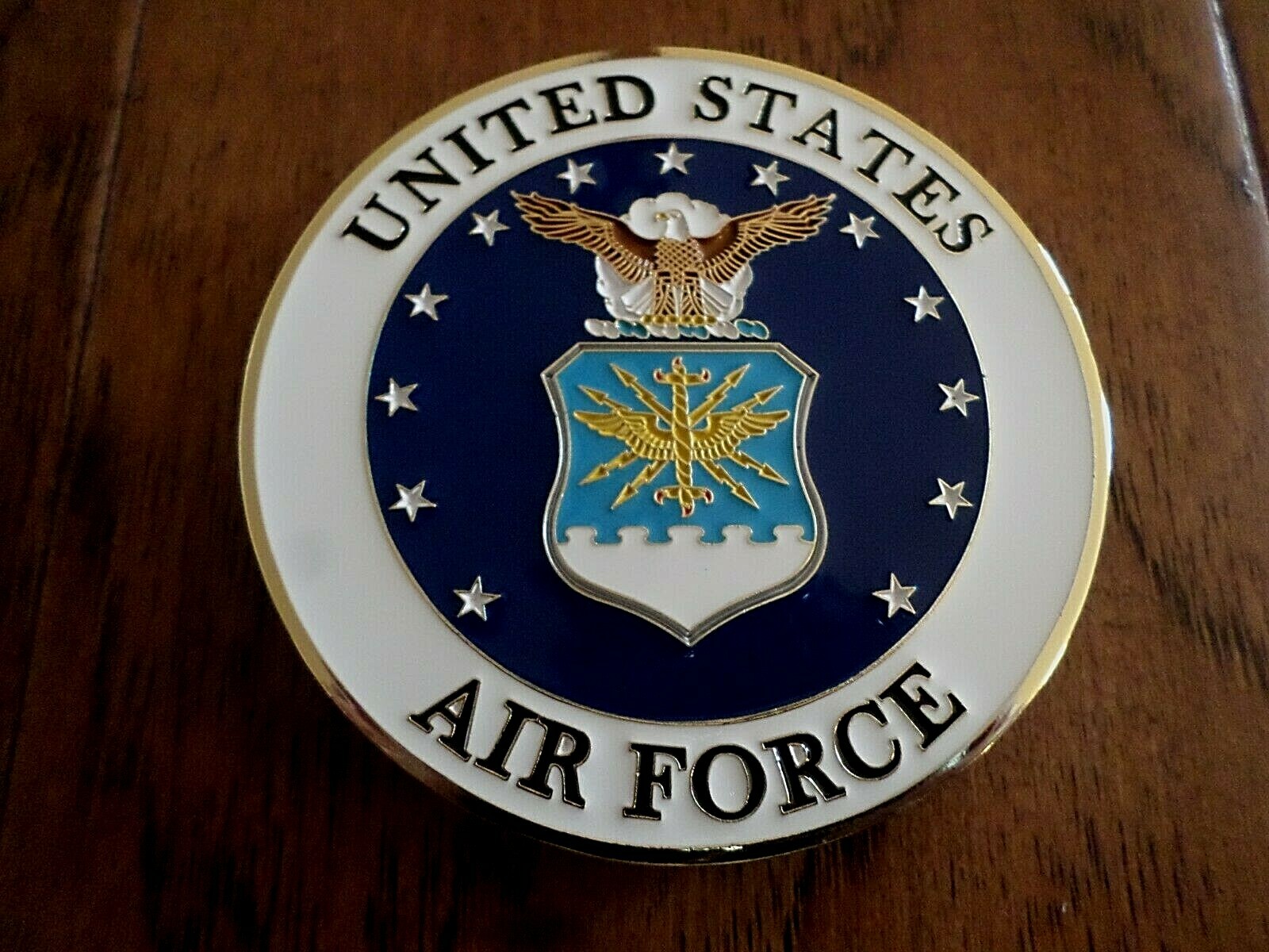U.S AIR FORCE AUTOMOBILE GRILL BADGE ALL WEATHER EMBLEM AUTO HOME MEDALLION