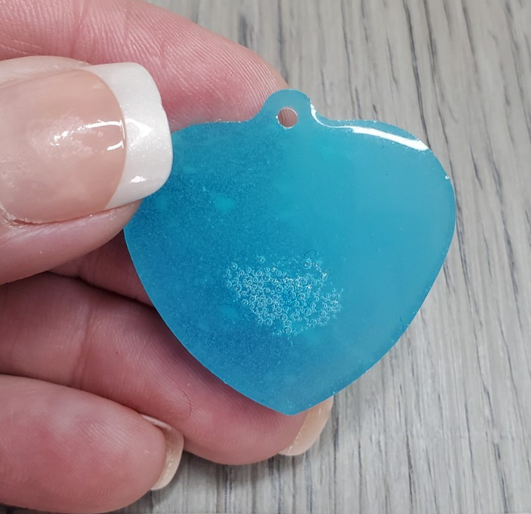 Resin Pet Collar Charm Zipper Pull Blue Heart