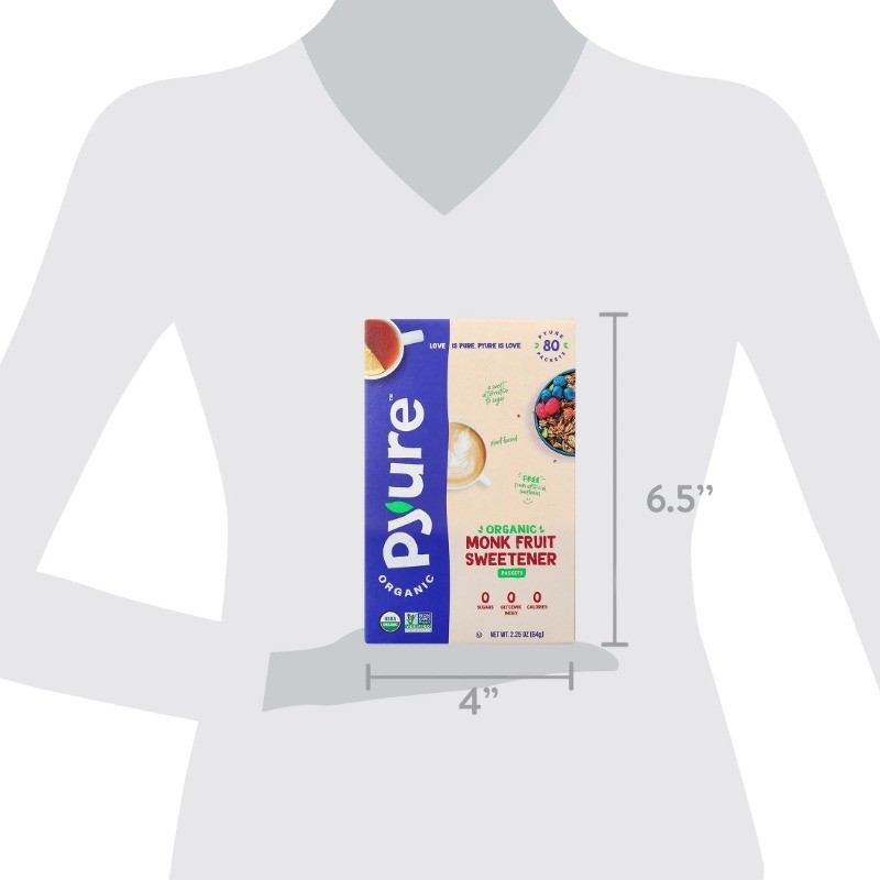Pyure Organic Monk Fruit Blend Granular Sweetener Packets 80ct