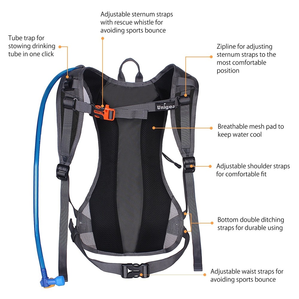 Stay Hydrated Hands Free - Unigear 70oz Hydration Pack Backpack