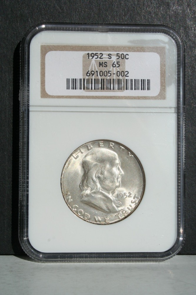 1952-S NGC MS65 Franklin silver half dollar