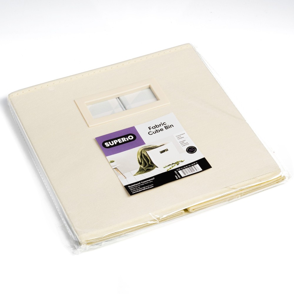 Superio Fabric Organizing Bin, 11" Cream Fabric Cube 8-Pack