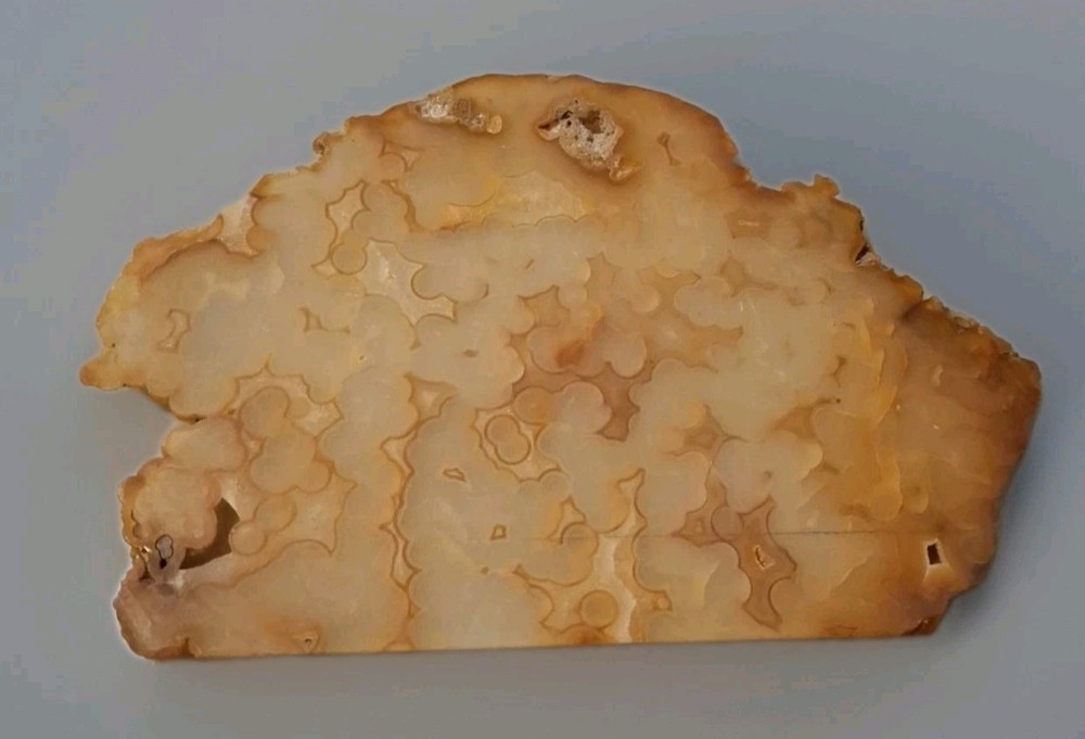 Orange Tinged Plume Agate Slab