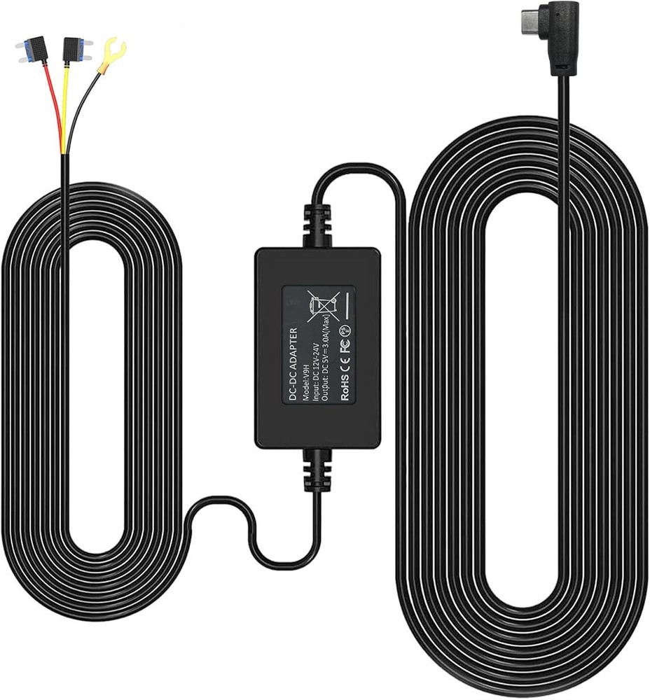 F7N 21.3ft USB-C Dash Cam Hardwire Kit with Low Voltage Protection