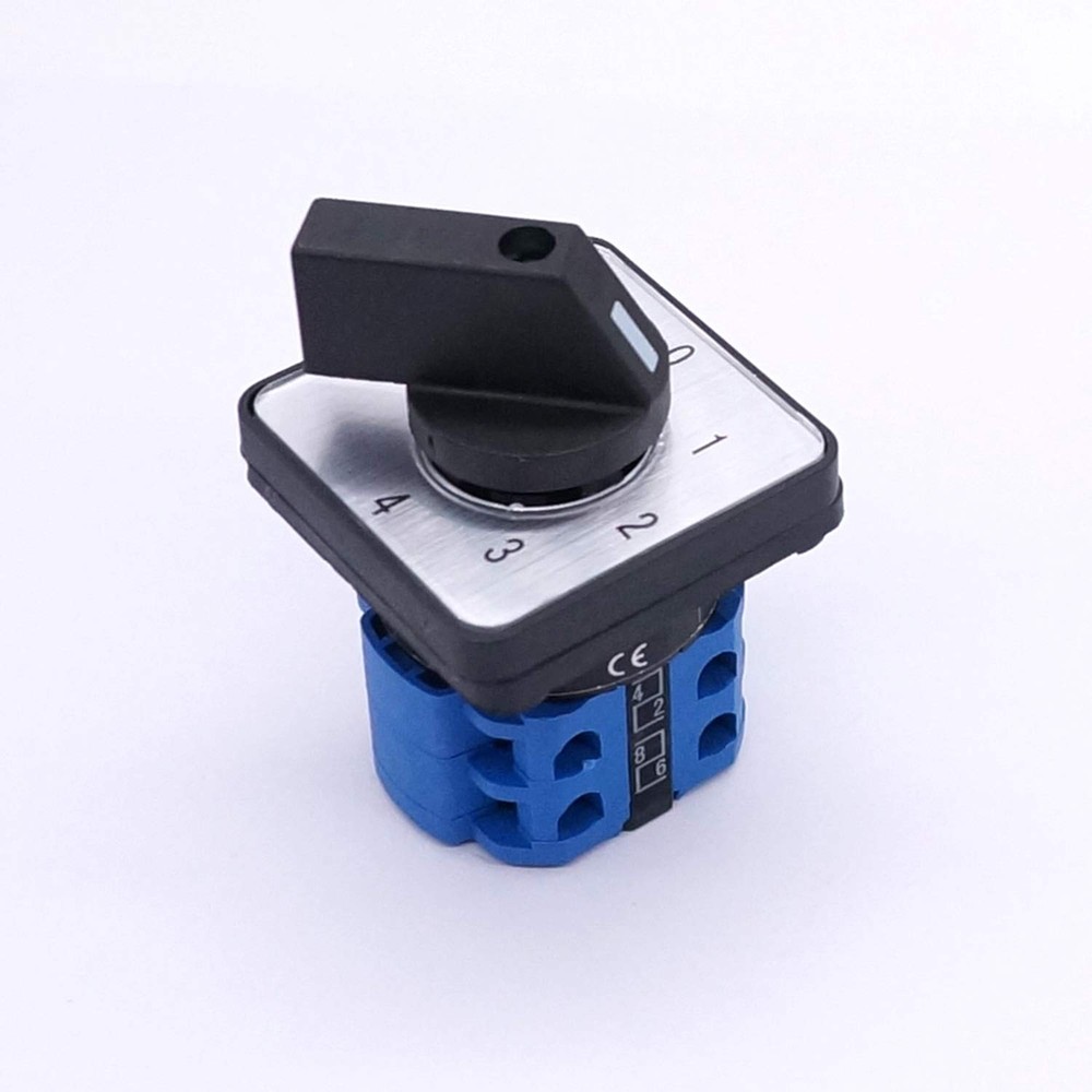 Universal Changeover Switch 20A 550V 4-Position Rotary Cam Selector 8-Terminals