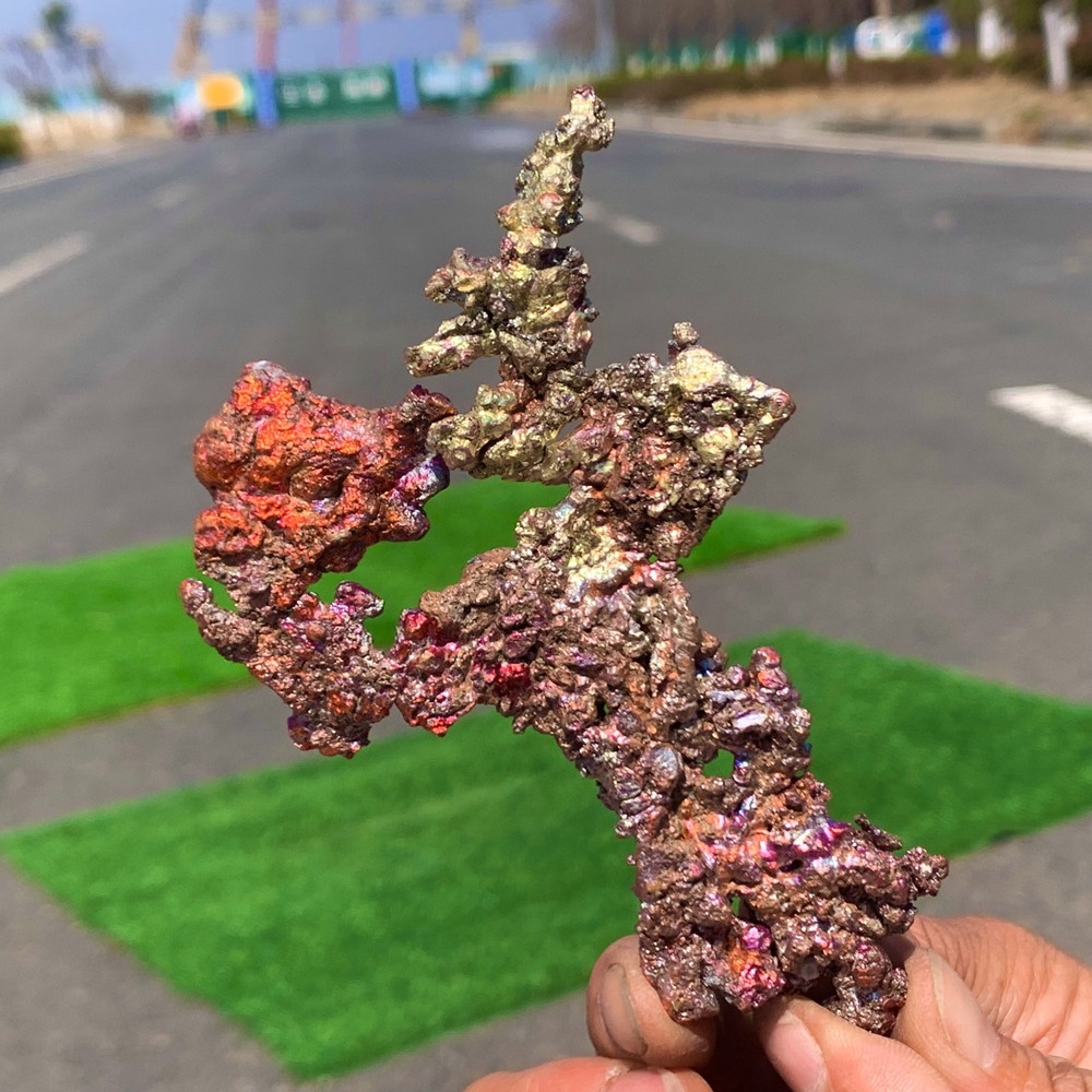 145G Rare!! iridescent Native Copper crystal mineral specimen