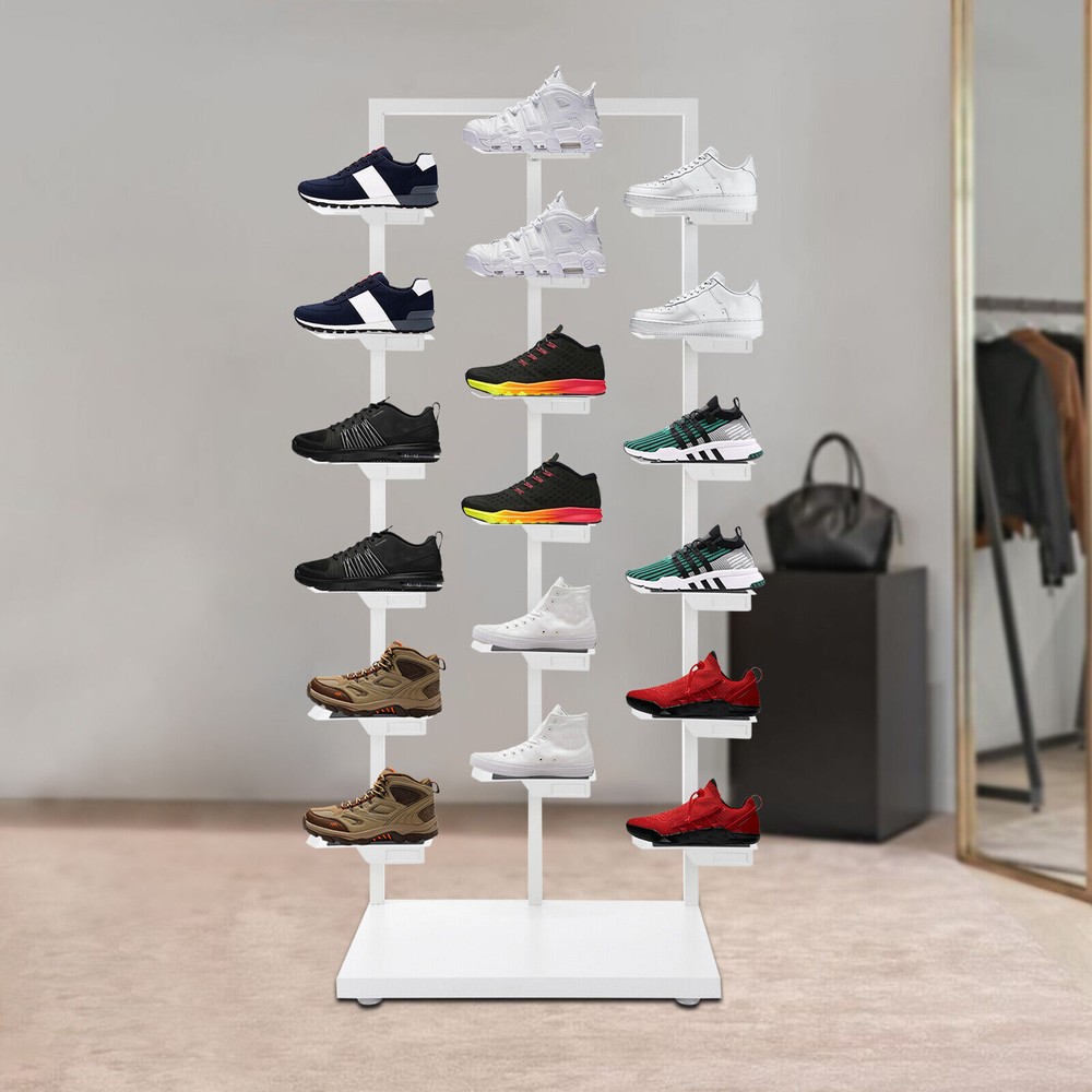 Three-post Single-sided Shoe Rack Stackable Commercial Shoe Rack Display Cabinet