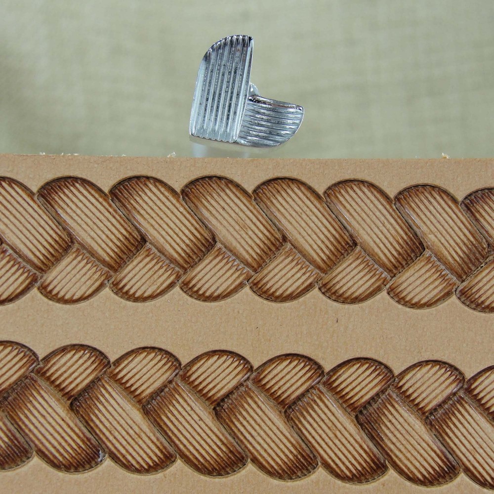 Lined Braid Border Leather Stamping Tool, Stainless Steel Leather Stamp