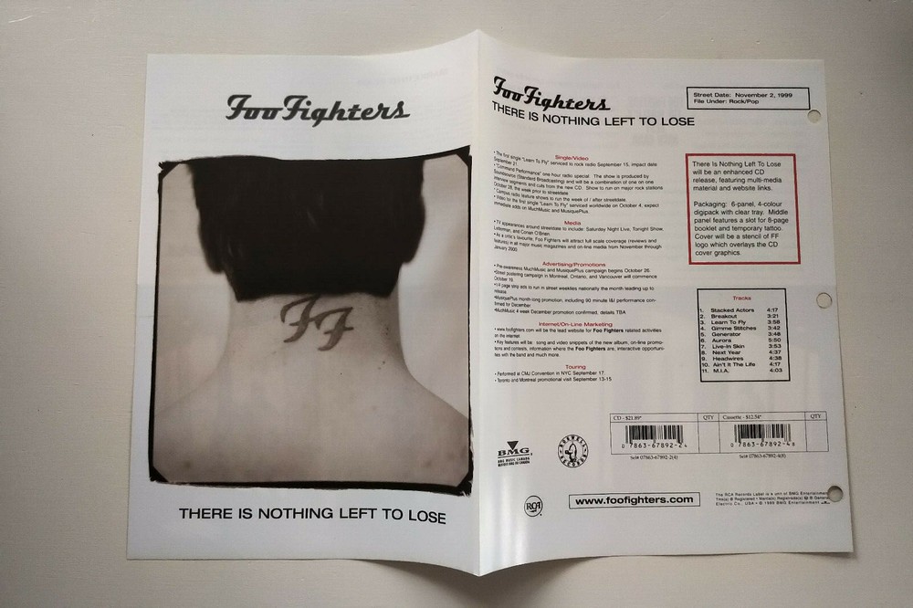 rare FOO FIGHTERS 2-panel promo mini poster/one-sheet (1999) Dave Grohl Nirvana