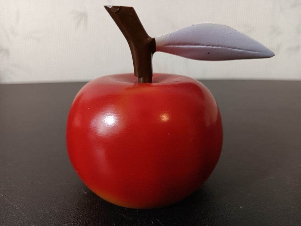 Cold Painted Brass Apple W/Leaf And Stem 3" Dinner Bell