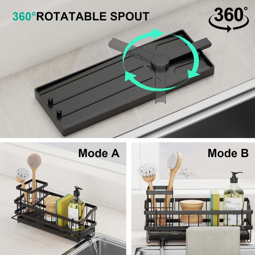 Sponge Holder for Kitchen Sink - Countertop Rustproof Stainless Steel Kitchen...