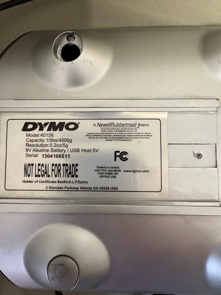 Genuine Dymo (40158) 10lbs Capacity Small Mail Scale With USB Cord