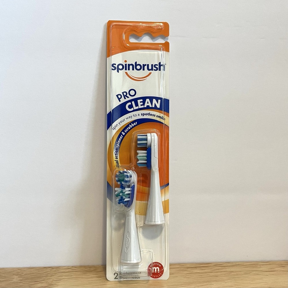 Spinbrush Pro Clean 2 Medium Replacement Brush Heads New In Package