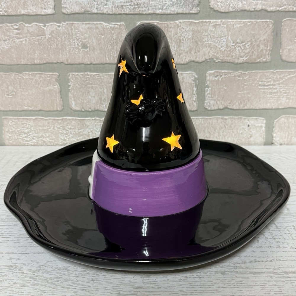 Mr Halloween Light Up Witch Hat Chip And Dip Serving Dish LED Light *READ*