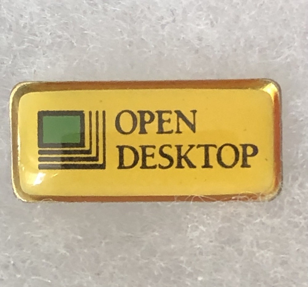 Vtg Windows Open Desktop Lapel Pin IT Company Computer Advertising Logo