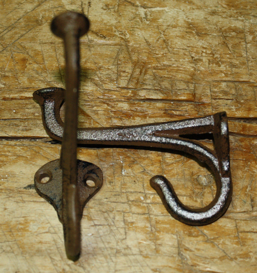 50 Cast Iron Tack Saddle Hook Style Coat Hooks Hat Hook Rack Hall Tree BROWN