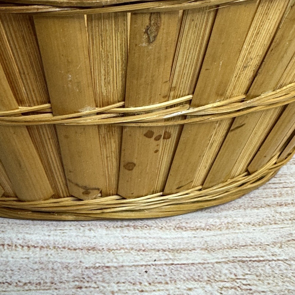 Woven Bamboo Oval Open Storage Organizing Bread Fruit Basket Asymmetrical