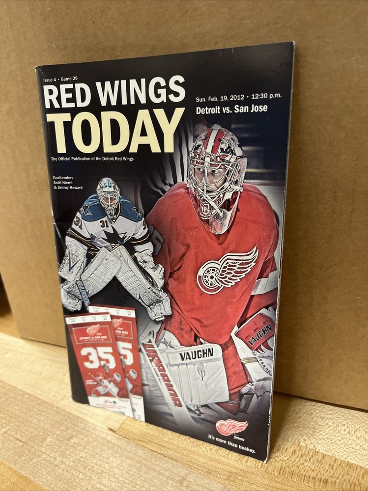 Detroit Red Wings Today 2/19/2012 Program VS San Jose