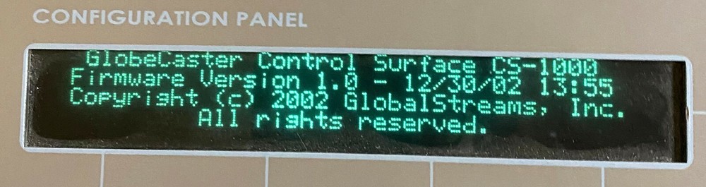 GlobalStreams GlobeCaster CS-1000 Digital AV Mixer Controller Board *Powers On*