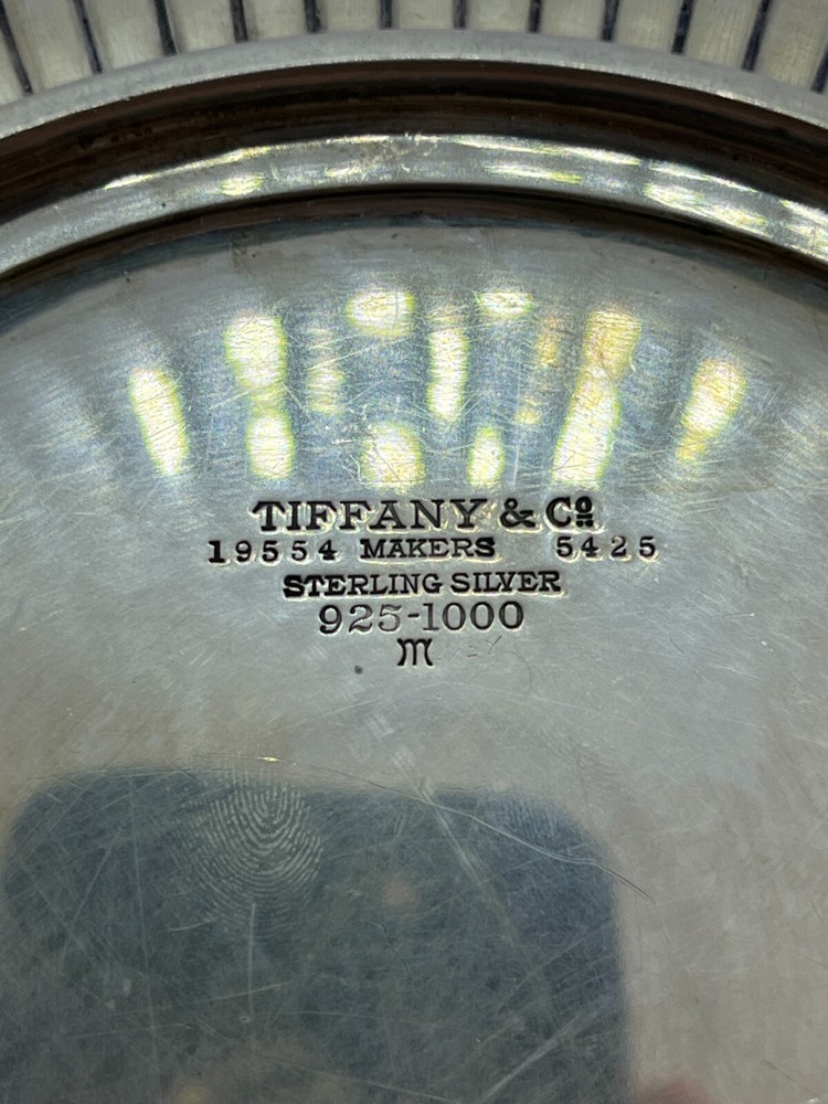 Tiffany & Co. Large Sterling Silver Ribbed Serving Tray