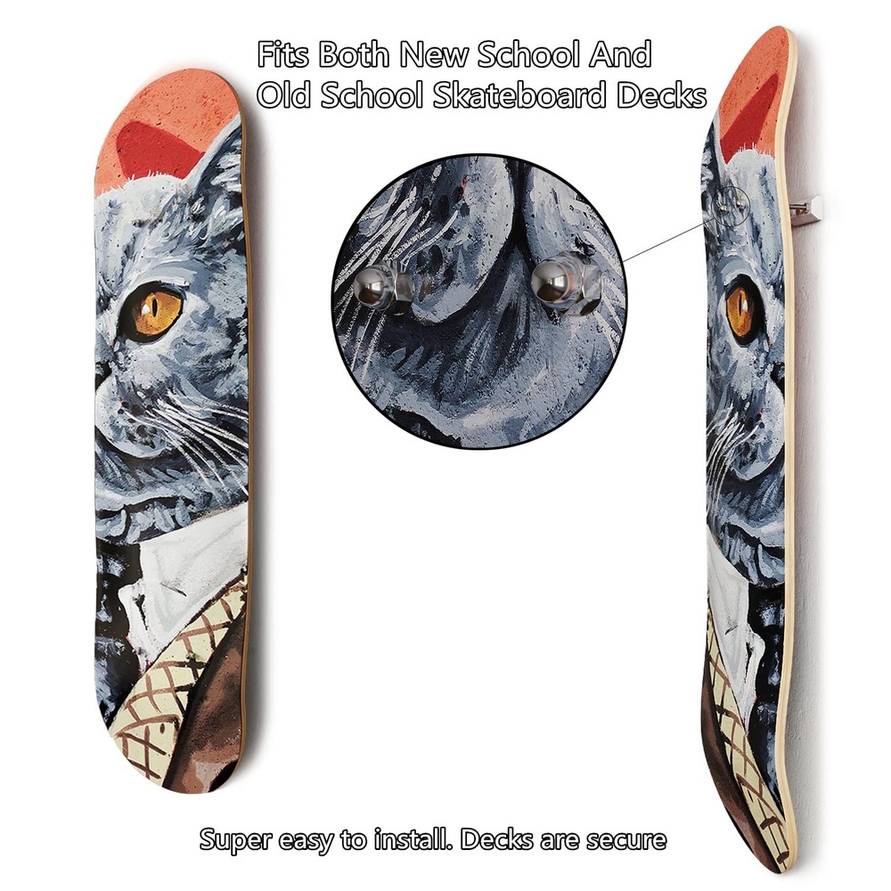 Alumy Skateboard Deck Display Wall Mount Skate Deck Display Wall Mount 6 Pack...