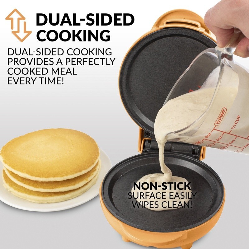 Mini Electric Griddle Kitchen Appliance Eggs Omelets Pancakes Quick Easy Compact