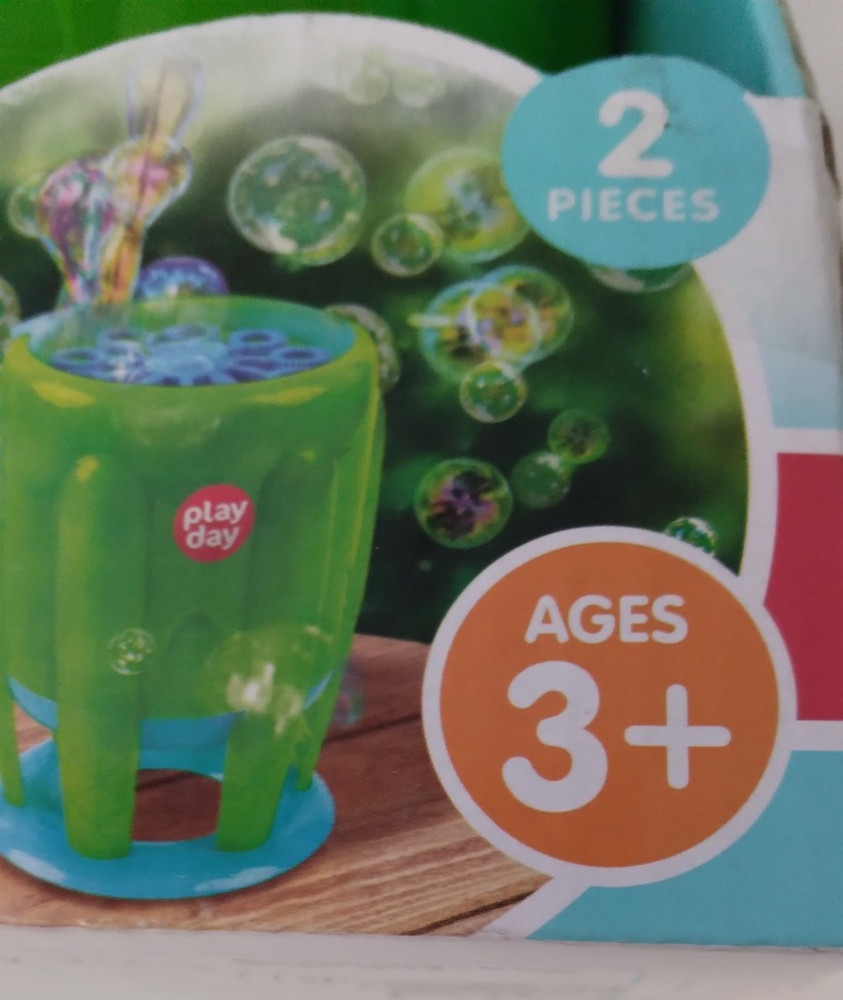 PlayDay Bubble Jet With 4 oz. Bubble Solution Kids 3+ Requires Batteries