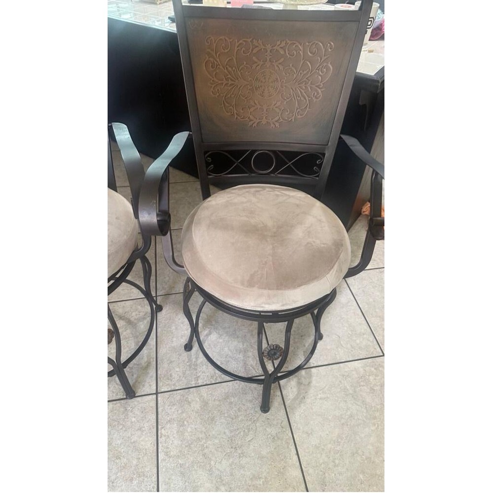 Two Counter Height Metal Bar Stools