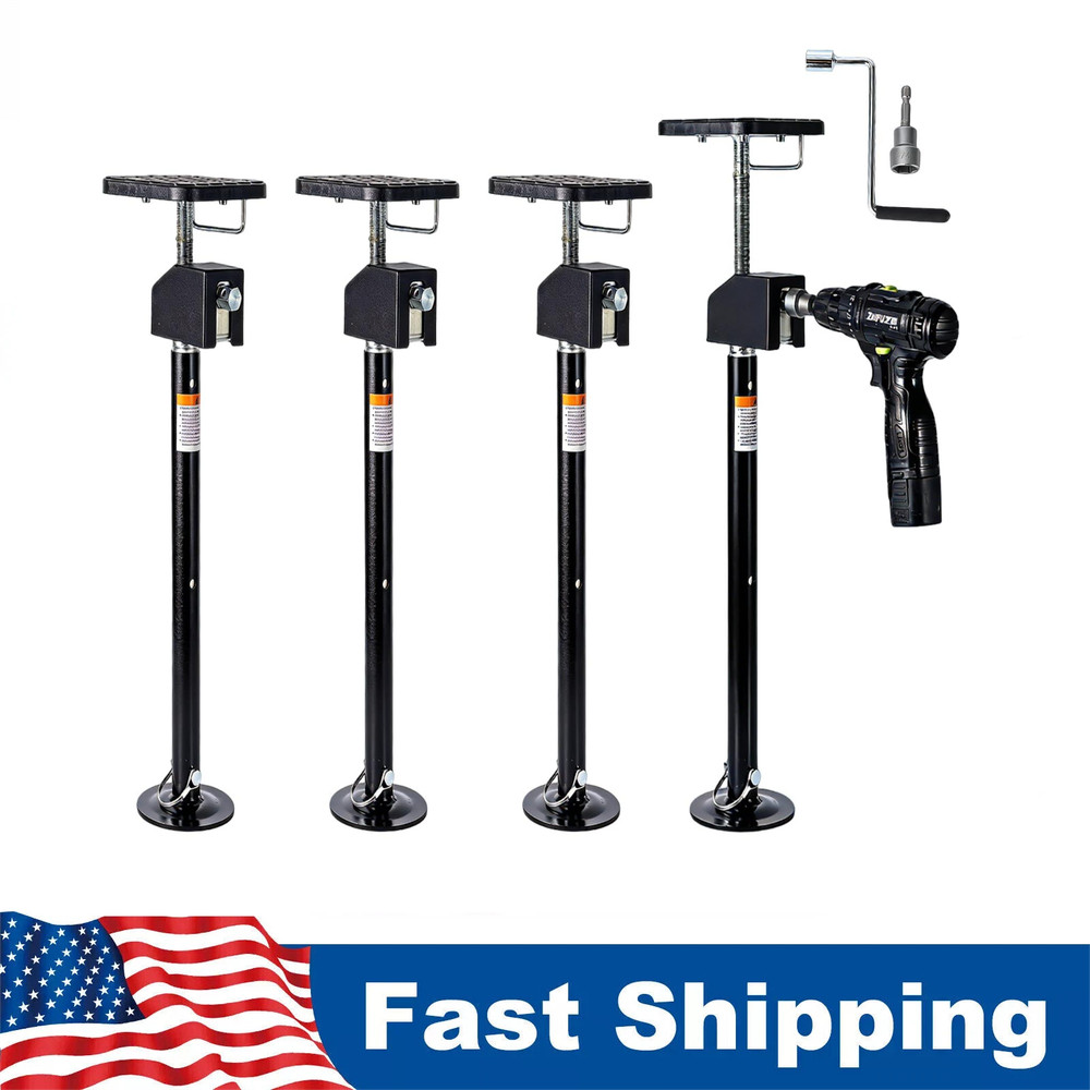 4 x RV Slide Out Supports Jack with a Flat Top Support Block for Campers &RVs