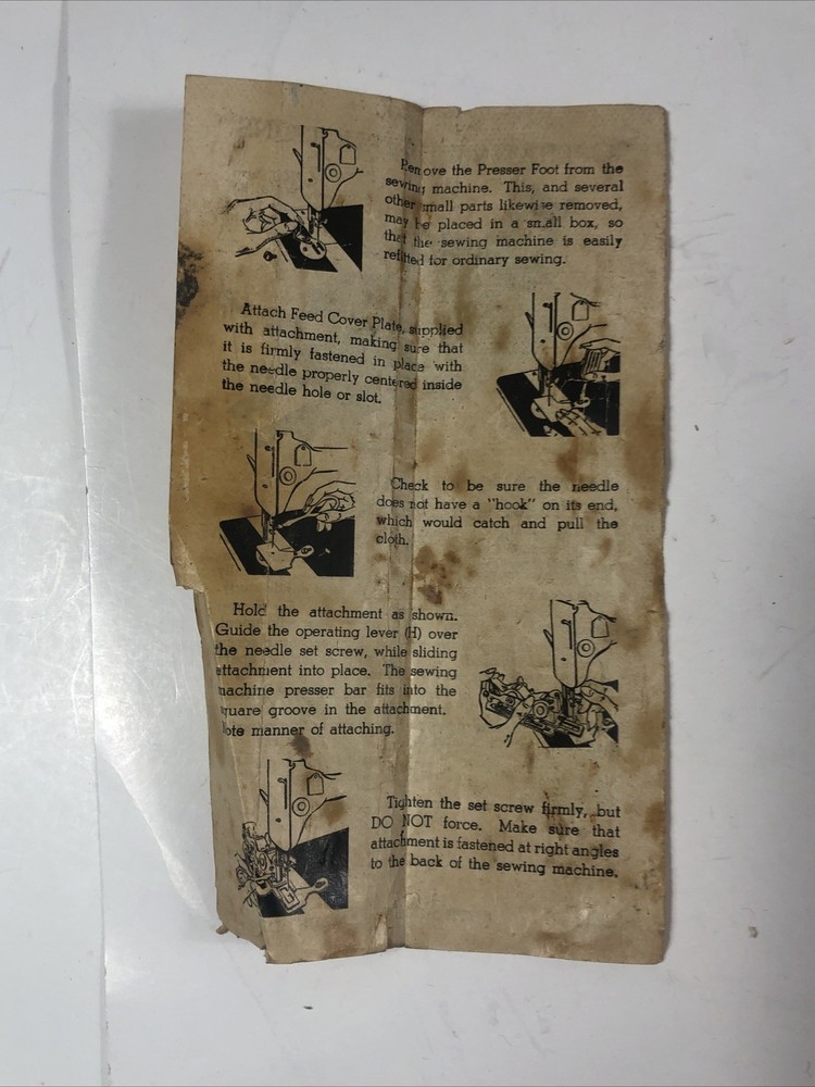 FAMOUS BUTTONHOLE WORKER ORIGINAL BOX With Instructions & Chisel Handle